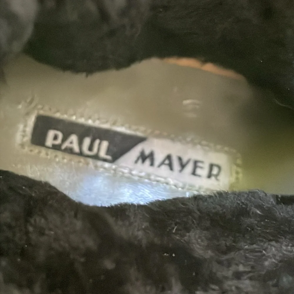 Vintage new black Paul Mayer shearling sheep leather and fur boots